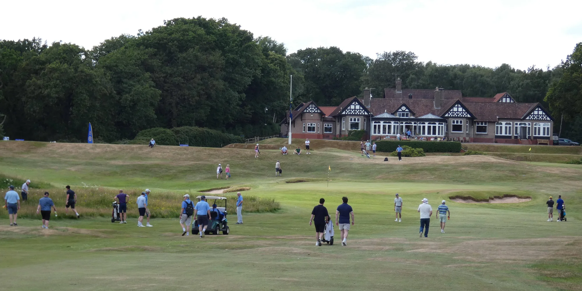 Spectators following the final match to the 18th 
