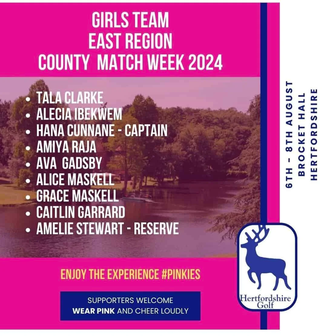 Girls County Match Week Squad Announced for August 6th-8th at Brocket Hall